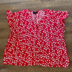Lane Bryant | Floral Blouse | Red